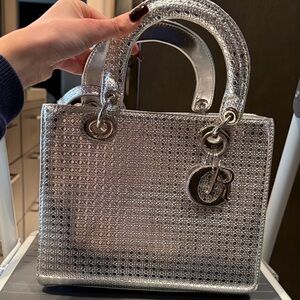 Dior Silver Satchel Bag